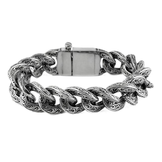 Unisex 25MM Fancy Design Bracelet Stainless Steel Motorcycle Jewelry