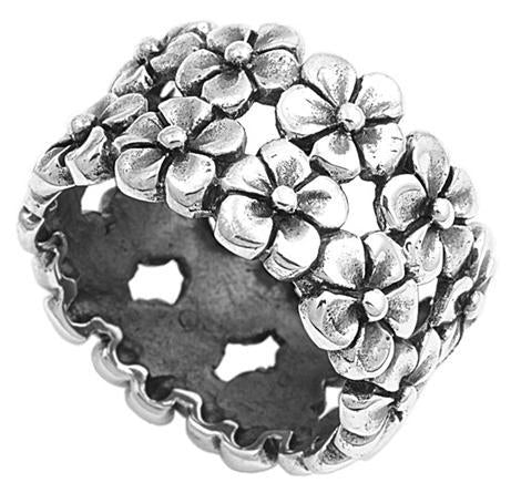 Sterling Silver Flower Eternity Ring