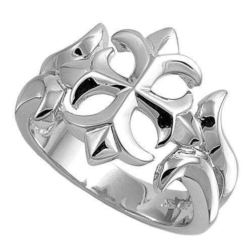 Sterling Silver Ladies Iron Cross Ring