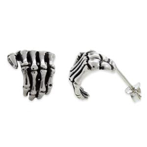 Sterling Silver Skeleton Hand Earrings
