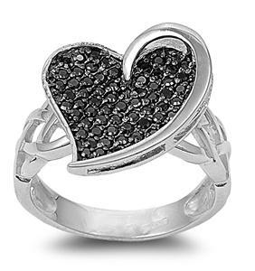 Sterling Silver CZ Heart Fine Ring