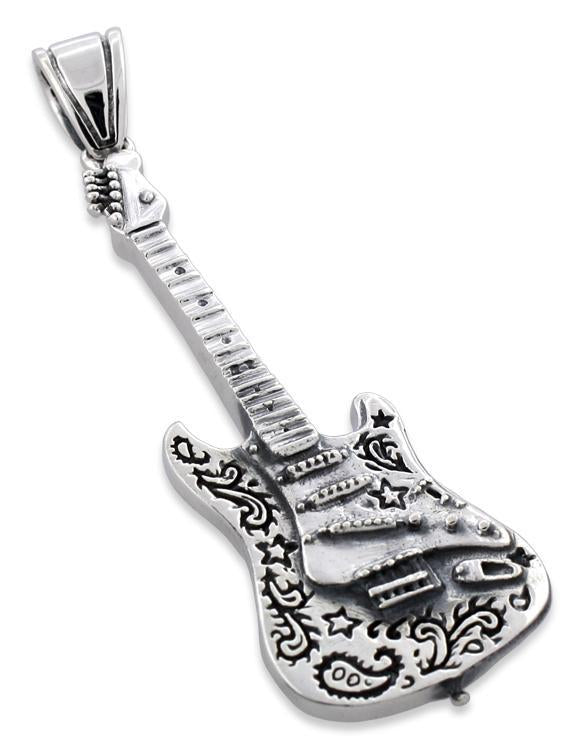 Sterling Silver Electric Guitar Pendant