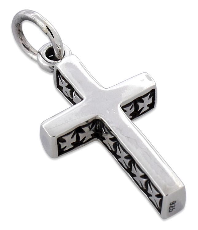 Sterling Silver Plain Iron Cross Pendant