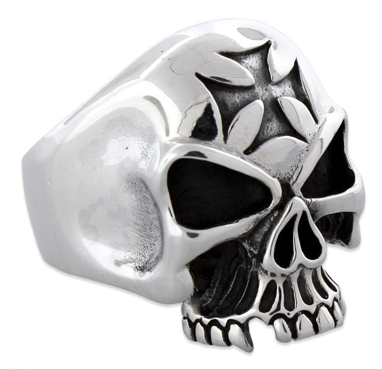 Sterling Silver Iron Cross Skull Ring