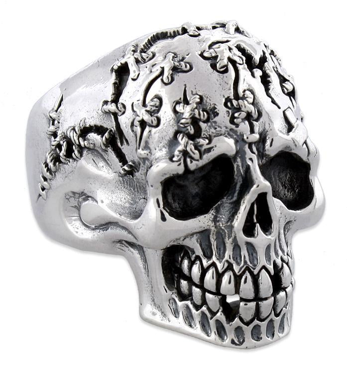 Sterling Silver Jigsaw Skull Ring