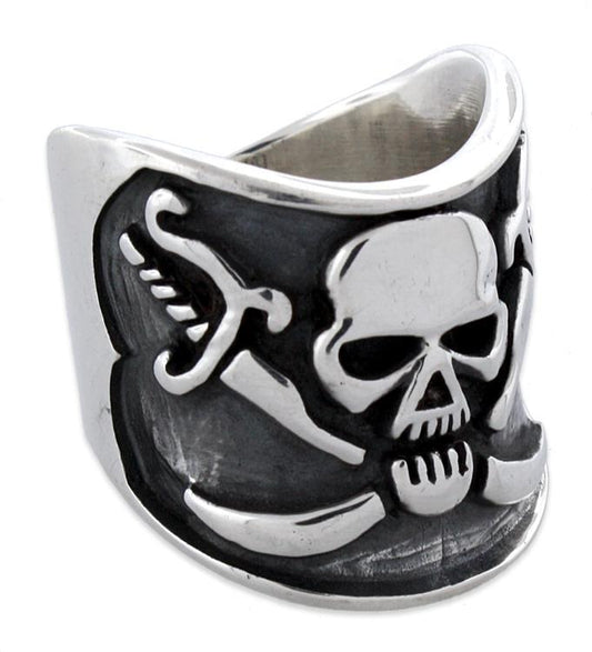 Sterling Silver Pirate Skull Ring