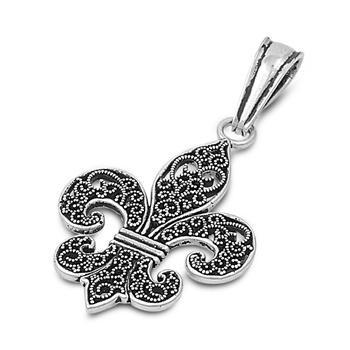 Sterling Silver Gothic Fleur de Lis Pendant