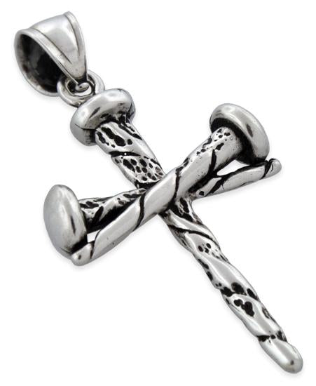 Sterling Silver Nail Cross Pendant