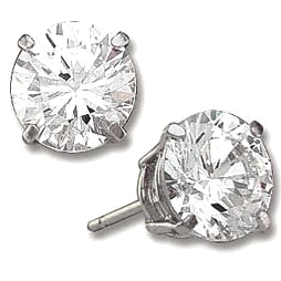 4 ct Sterling Silver CZ Earrings 8MM