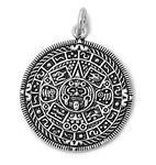 Sterling Silver Aztec Calendar Pendant