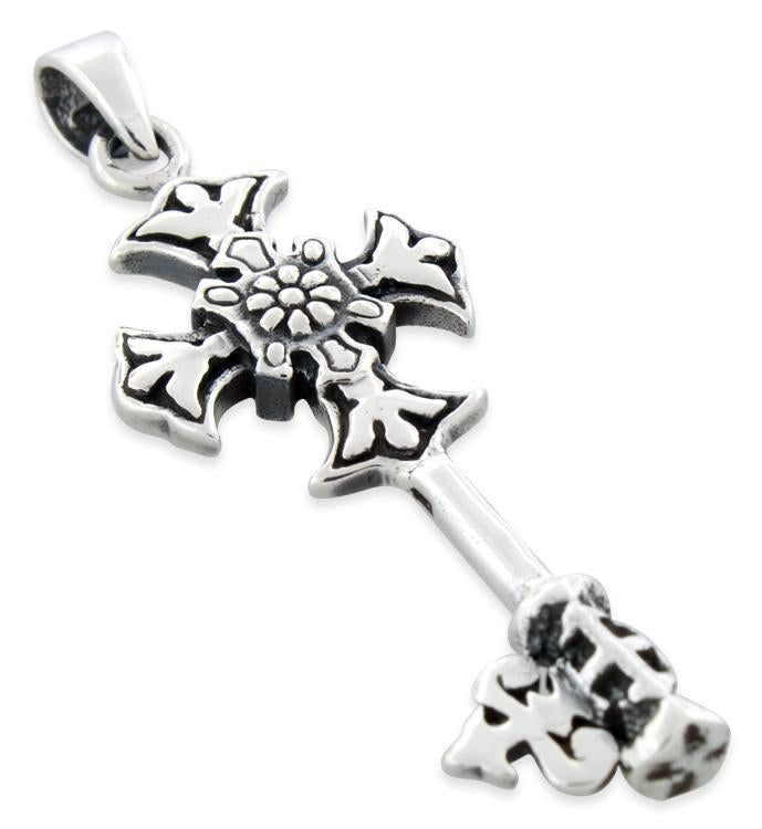 Sterling Silver Cross Key Pendant