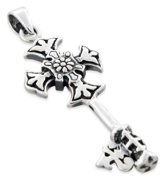 Sterling Silver Cross Key Pendant