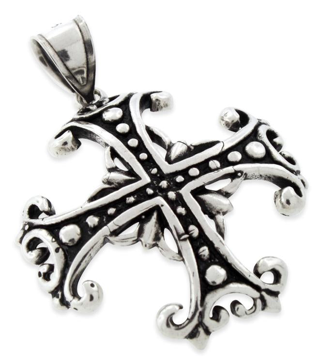 Sterling Silver Medieval Iron Cross Pendant