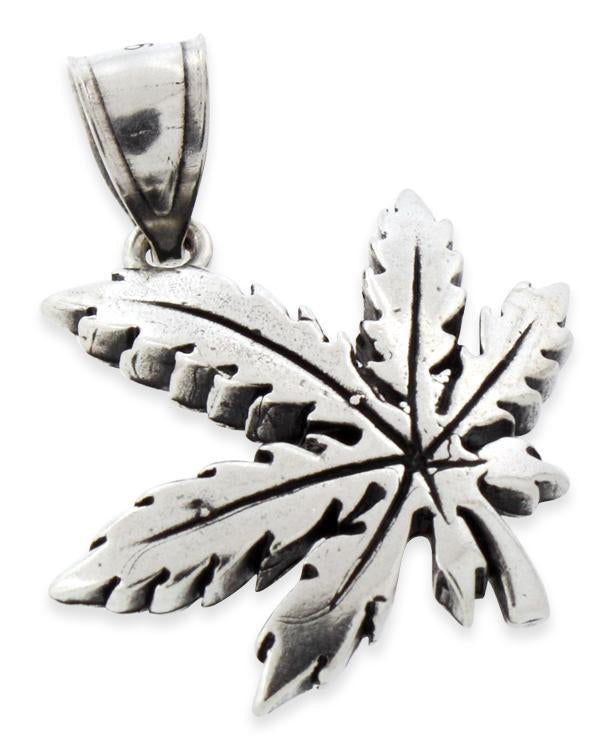 Sterling Silver POT Weed Marijuana Pendant