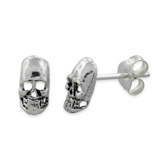 Sterling Silver Skull Stud Earrings