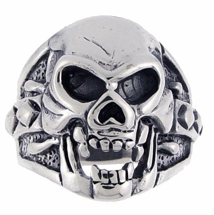 Sterling Silver Solid Skull Ring