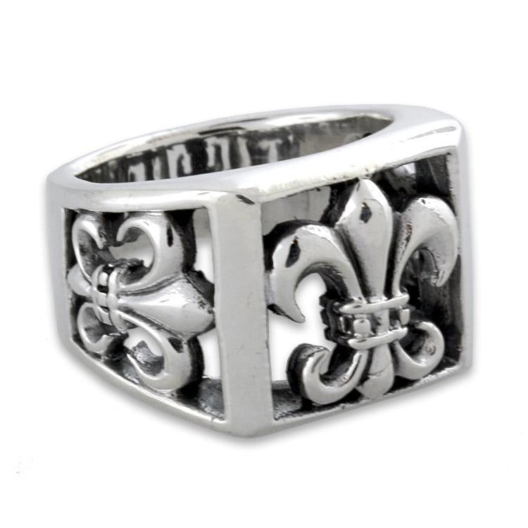 Sterling Silver Triple Fleur de Lis Ring