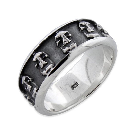 Sterling Silver Infinity Skull Band Ring